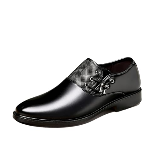 Genérico Zapatos De Vestir para Hombre con Cordones De Cuero PU Estilo Brogue Derby Tacón Bajo Zapatos Elegantes para Negocios Y Boda,Negro,48 EU