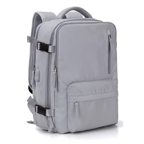 Mochila gris de gran capacidad ideal para viajes de fin de semana y escapadas de negocios