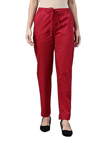Image of GO COLORS Soft Cotton Pant Full Length for Women| Breathable, Mid Rise