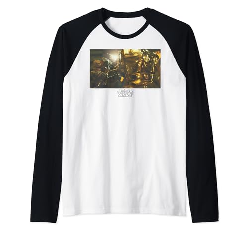 T-shirt Star Wars Babu Frik C-3PO haut raglan manche trois quarts