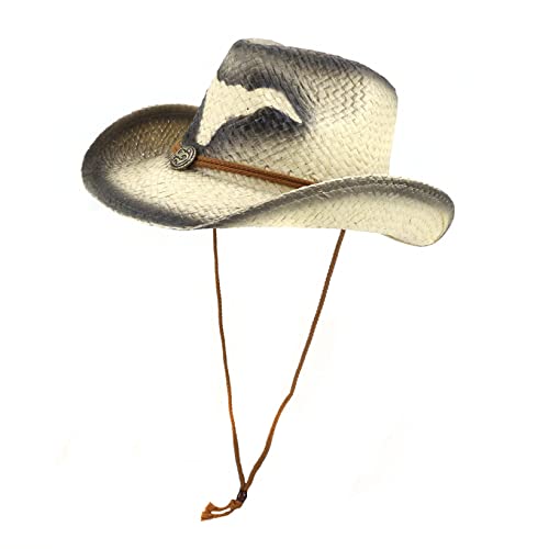 Sun Hat Mens Western Cowboy Hats Summer Straw Cap For Women Sombrero Beach Travel Outdoor Unisex Black #TOP4
