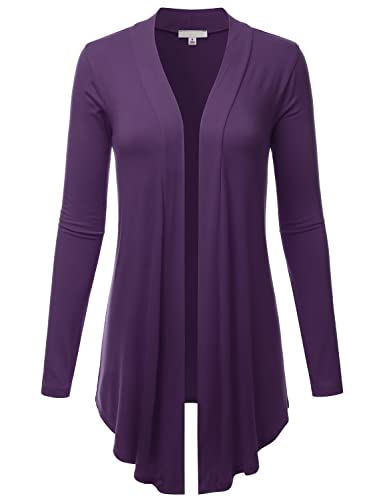 Image of LALABEE Women's Draped Open-Front Long Sleeve Light Weight Cardigan (S~3XL)