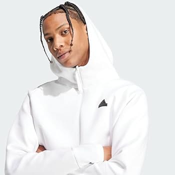adidas Jaqueta masculina Z.n.e. Premium com zíper, Branco, GG