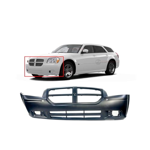 Image of FitParts Compatible with Dodge Magnum 2005-2007 Front Bumper Cover | Primed, With Fog Light Holes, Ready to Paint, OEM 4805768AB, CH1000429