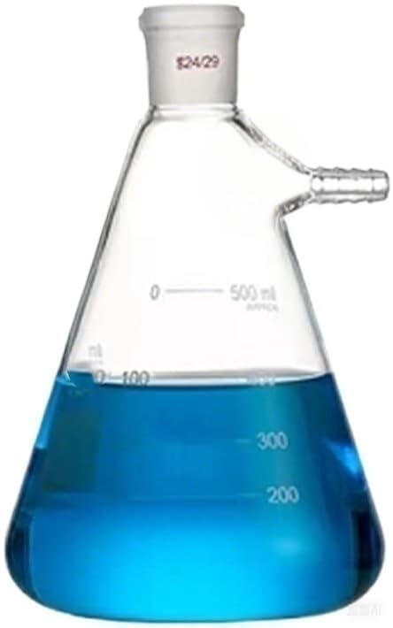Frasco de vidrio for laboratorio, 1 frasco succión filtración boca molienda al vacío 25 ml a 2000(2000ml caliber24)