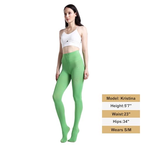 Image of MATHACINO Women's 80D Solid Color Soft Semi Opaque Pantyhose Colored Tights High Waist Womens Tights