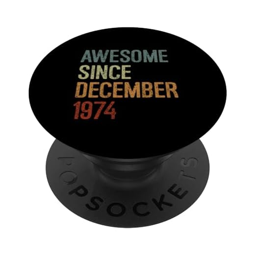 Impresionante desde diciembre de 1974, regalo de cumpleaños divertido retro PopSockets PopGrip Intercambiable