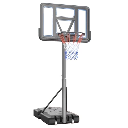 Basketball Hoop Portable Basketball Hoop，57-120 in Height Adjustable with Movable Wheels，for Court Gym Backyard