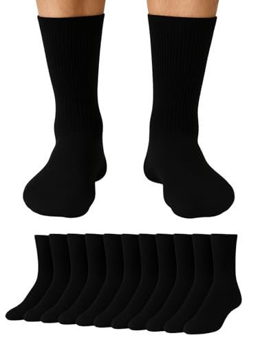 Kit 10 Pares Meia Masculina Cano Longo Preta Canelado (BR, Alfa, Único, Regular, Regular, Preto)