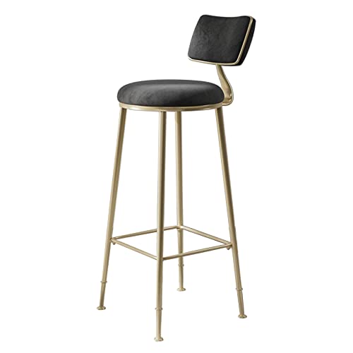 Taburete de bar para encimera de cocina, taburete de bar con respaldo y reposapiés, silla de bar simple en sala de estar, sala de fiesta, cafetería