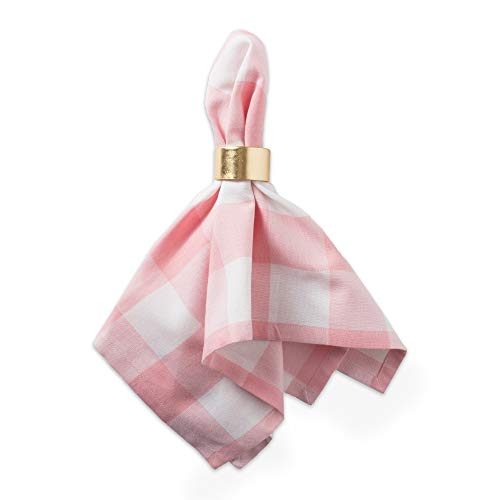 Dii Buffalo Check Collection, Classic Farmhouse Tabletop Set, Napkin Set, 20X20, Pink & White, 6 Piece #TOP1