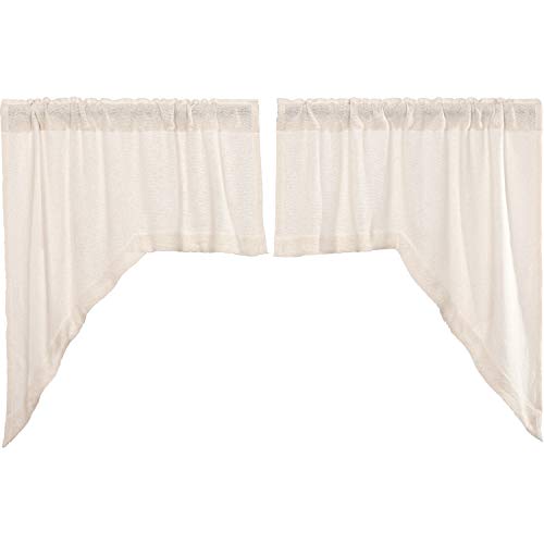 VHC-Brands-Burlap-Antique-White-Farmhouse-Kitchen-Curtain-Rod-Solid-Color-Swag-Pair-2-Pieces-36-x-36-inches VHC Brands Burlap Antique White Farmhouse Kitchen Curtain Rod Solid Color Swag Pair 2 Pieces 36 x 36 inches