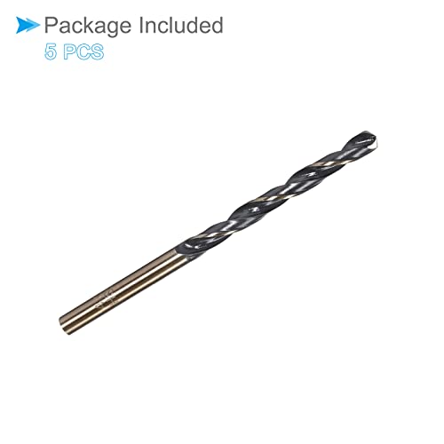 CoCud Drehbohrer 4.5mm Schneidekante Titan und Nitrid Beschichtet Hochleistungsstahl 4341 Runde Schaft - (Verwendung: für Edelstahl Bohrgerät) 5Stk