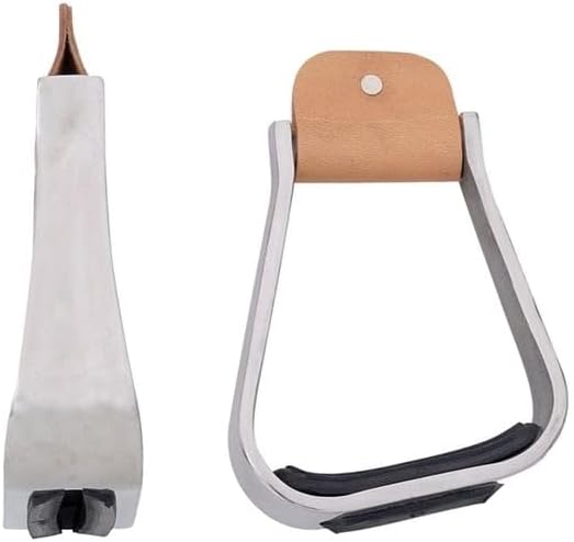 HILASON Ah482 Sloped Light Weight Alum Barrel Saddle Angled Slanted Stirrups Rubber Pad