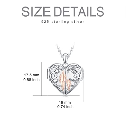 Proess Father Daughter Locket Necklace S925 Sterling Silver Daughter Gifts From Dad Mom I Love You Forever Daughter Locket Jewelry Gift(Father Daughter Locket) #TOP2
