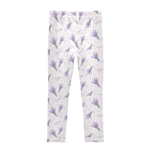 Bouquet Lavender Girls Leggings,Workout Leggings for Girls Toddler Athletic Leggings Size for 3-10T2