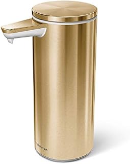 simplehuman 9 oz. Touch-Free Sensor Liquid Soap Pump Dispenser, Brass Stainless Steel