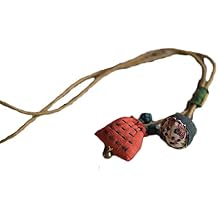 NFYM Linen Cloth Fabric Lotus Flower Bell Pendants Handmade Embroidered Money Bag Style Necklace