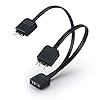 Akasa Addressable RGB LED Splitter Cable | 1-to-2 aRGB LED Splitter | 3-Pin Connector | 1 Female to 2 Male | 12cm | AK-CBLD08-12BK