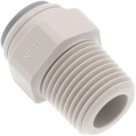 IPW Industries, Inc-John Guest - Acetal Male Connector Quick Connect Fitting 1/2" OD/ 1/2" NPT (PI011624S), Push Connect Pipe Fitting, Heat Resistance