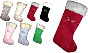 Personalised Christmas stockings, 7 colours handmade Xmas stocking (Red)