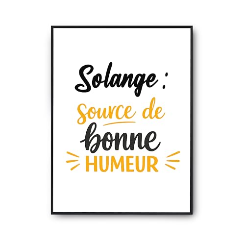 Affiche Solange source de bonne humeur pour partager un sourire au quotidien