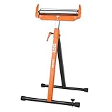 ZICT Klappbarer Rollenständer, 113,4 kg Tragkraft, 69,3 cm bis 110 cm verstellbare Höhe, mit 30 cm Edelstahlrolle, für Holzbearbeitung