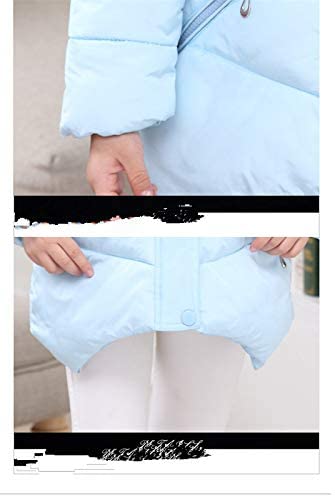 Miss Bei Girls' Puffer Down Coat Winter Jacket Parka Down Coat Overcoat With Fur Hood Blue 150Cm #TOP4