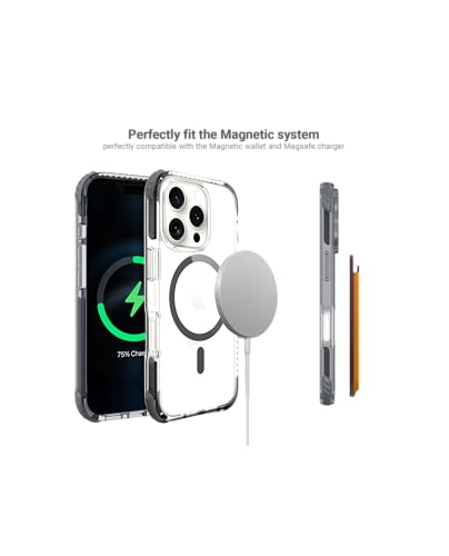 Image of DailyObjects Polycarbonate Case for iPhone 16 Pro Compatible with Mag-Safe Wireless Charging | Reflex Magsafe Shield Slim Shockproof Back Cover, Transparent