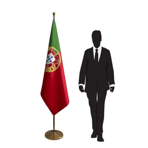 Drapeau Portugal mât pied inox stable anti-basculement pour cérémonie