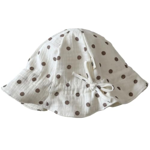 yanwuwa Bonito sombrero de pescador para bebé, transpirable, de algodón, cómodo, ligero, para diversión al aire libre, blanco leche, M-L