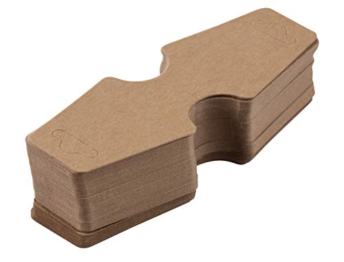 Juvale Blank Jewelry Display Cards - 200 Pack, Kraft Brown, 4.75 x 1.75 In - Foldable Necklace & Bracelet Display Cards for Jewelry Packaging & Retail