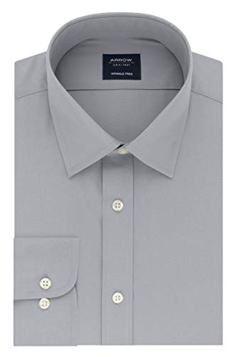 Image of Arrow 1851 Men's Dress Shirt Poplin (Available in Regular, Fitted, Slim, and Extreme Slim Fits)