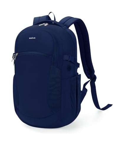 Image of ECOHUB Large Travel Backpack 17.3 inch Suspended Laptop Backpack Fashion Water-Resistant 28L Lightweight Backpack for Causal Work Blue