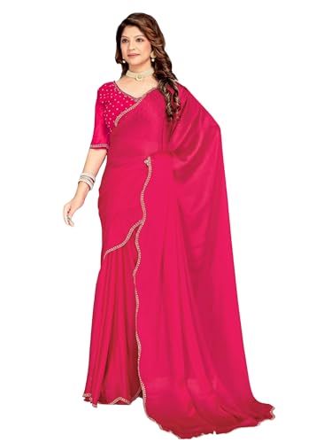 Sari indien en satin femme 14340 idéal pour mariages et soirées