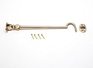 One Stop DIY 5 x CABIN HOOKS SILENT TYPE LATCH WITH EYE 200MM SOLID BRASS + SCREWS NEW