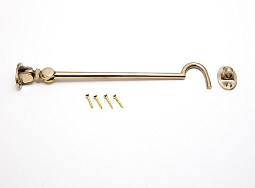 2 x Kabinenhaken, geräuschlos, mit Ösen, 200 mm, Messing + Schrauben