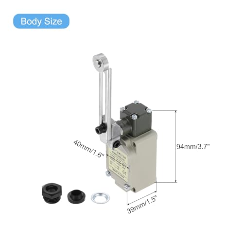 QUARKZMAN Przełącznik krańcowy 10A/380Vac 1,5A/250VDC regulowana dźwignia rolki obrotowy przełącznik końcowy skok Cwlca12-2-Q 2 szt. do frezarki CNC drukarki 3D przełącznik drzwi