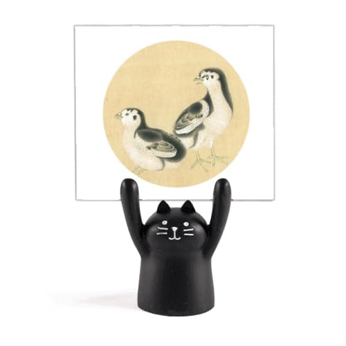 Figurine chinoise poussins support mémo chat noir pour ne plus oublier vos notes