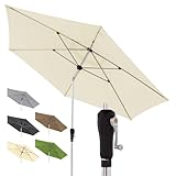 Doppler Sonnenschirm SL-AZ Auto Tilt 330 cm Natur I Gartenschirm knickbar I Kurbelschirm mit UV-Schutz 80+ I Kurbelschirm aus Aluminium I regenabweisendes Polyester-Schirmdach