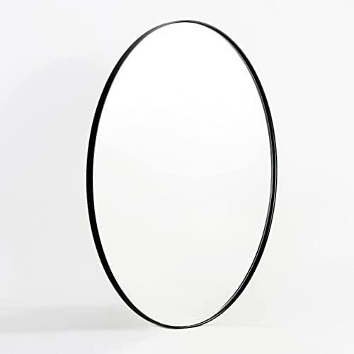 Minuover Black Oval Mirror, 20"x30" Oval Bathroom Mirror with Metal Frame, Oval Wall Mirror for Entryway, Living Room, Bedroom, and Home Decor