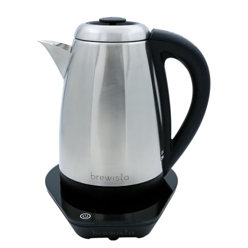 Brewista V-Spout Electric Kettle, Large 1.7 Liter Capacity For Pour Over Coffee, Smart Digital Heating Element, Perfect for Cupping, Stainless Steel