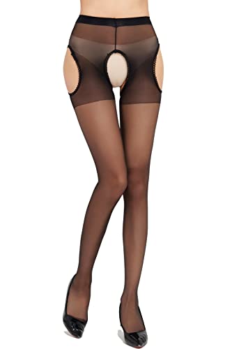 Image of Women's Sexy Shiny Sheer Control Top Tights Silk Stockings Ultra Shimmery High Waist Pantyhose