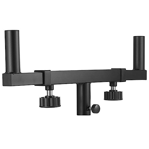 varku 2PCS Dual Speaker Mounts, Speaker Pole Mount Bars, Speaker Mounting Fork Stands, Speaker Mounting Brackets with 15.7-22.8 Adjustable Width 1 3/8 Poles