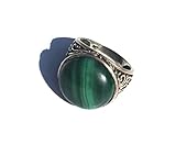 Emboltorio regalo incluido. Ethnos Barcelona - Anillo de plata y malaquita. Talla: 19.5