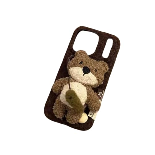 GuoDuo iPhone�p �e�f�B�x�A �p�b�`���[�N�� �N�b�V�����f�� �L�����N�^�[ �u���E�� ����g�� �������� �A�C�t�H��14 iPhone16/15 ProMax�Ή��i�F2�Ccase17)