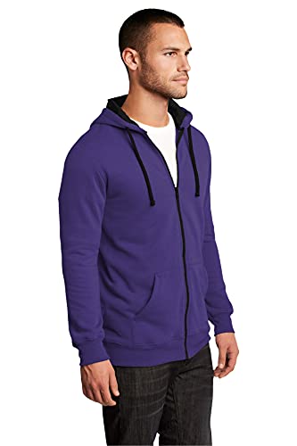 District Men's Young The Concert Fleece Full Zip Hoodie M Purple4