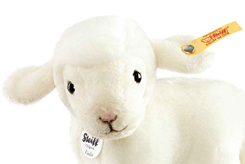 Steiff Linda Lamm - 16 cm - Kuscheltier für Kinder - kuschelig & waschbar - weiß - stehend (073397) – Bild 3
