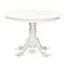 East West Furniture HLT-LWH-TP Hartland Modern Kitchen Table - a Round Dining Table Top with Pedestal Base, 42x42 Inch, Linen White