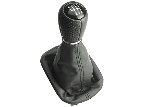 Newtown2700-parts Pomo de palanca de cambios perforado + funda para palanca de cambios + marco compatible para Seat Leon 1M Toledo 6 velocidades 12 mm de montaje (!)